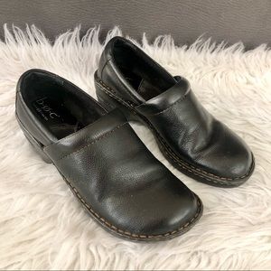 B.O.C. Born black leather clogs, size 8.5